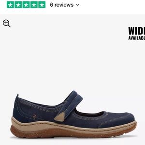 Clarks Navy Blue Orlene Jane Flats with Tan Sole - Women’s size 10 brand new